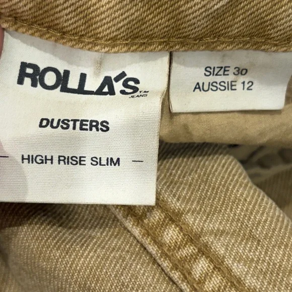Rolla’s Dusters Jeans Tan High Rise Slim Straight Vintage Size 30 - Picture 6 of 12